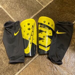 Nike Mercurial Black and Yellow Shin Guards
